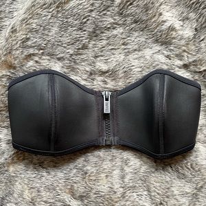 Matte Black TRAINGL Bandeau Bathing Suit Top